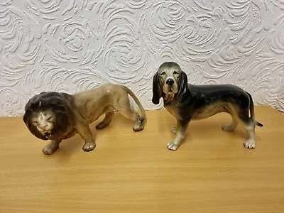 Buy Large Ceramic Melba Ware Lion And Hound Dog  Vgc • 24.99£