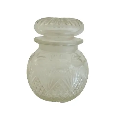 Buy Vintage Crystal Jar With Lid Cut Glass Clear Stopper Condiment Storage Pot • 10.39£