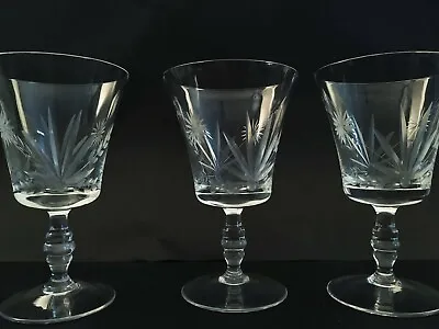 Buy VINTAGE ETCHED Elegant GLASS CRYSTAL SHERRY Wine  GLASSES SET OF 5 5  • 19£
