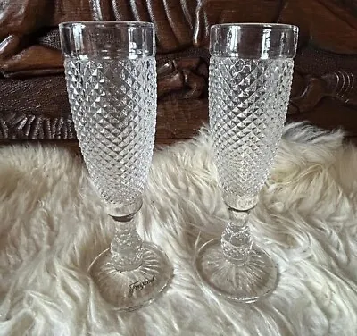 Buy Pair Of Vintage Art Deco Champagne Flute Glasses - Wedding Cocktail Prosseco  • 28£