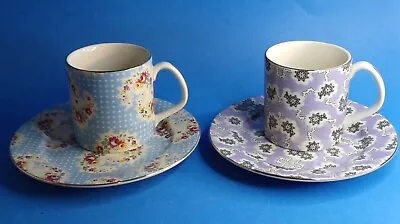 Buy Avoca Nest Ireland Ceramic 2x Cups 150ml & Matching Plates 15cm Floral Used GC  • 16£