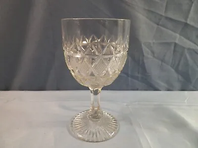 Buy Richards & Hartley EAPG Peerless Pattern Clear Glass Water Goblet Circa 1875 • 7.58£