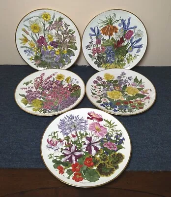 Buy Group 6 Wedgwood Franklin Mint Porcelain Plates RHS Flowers Of The Year  • 29.99£