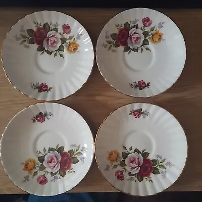 Buy Vintage Staffordshire Bone China Saucers Only (4 Off) • 15£