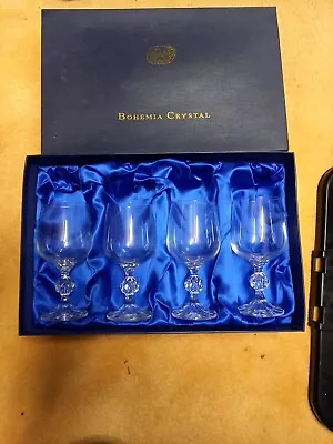 Buy 4 Bohemia Crystal Wine Glasses • 14.99£
