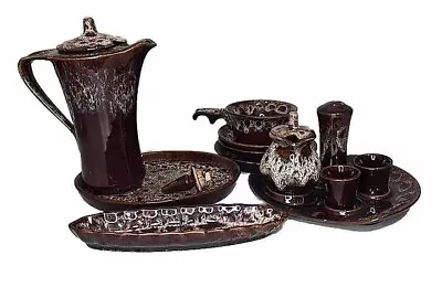 Buy Kernewek Pottery Goonhavern Cornwall / Fosters Lava Drip Honycomb Glaze Set • 34.99£