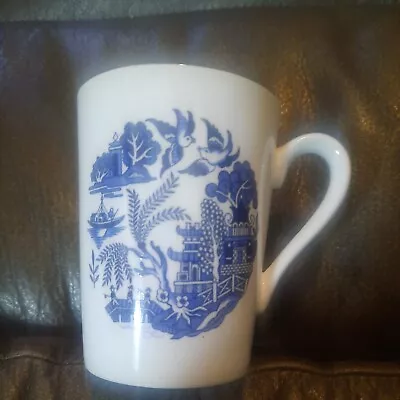 Buy Blue & White Willow Royal Worcester Rington’s China Coffee Beaker Mug VGC • 3.95£