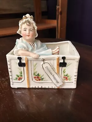 Buy Victorian Pottery Fairing Baby In A Chest Trunk Precious Baggage • 4.99£