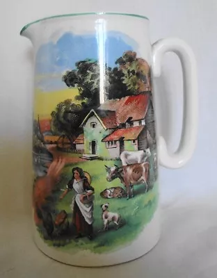 Buy Vintage Porcelain Milk Pitcher BCM Nelson Ware Farm Scene England • 17.36£