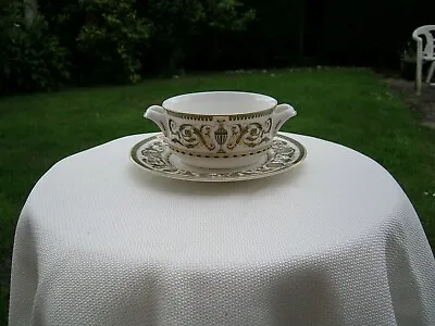 Buy 1 Royal Worcester Windsor Pattern Cream Soup Coupe & Saucer Green & Gold • 25£
