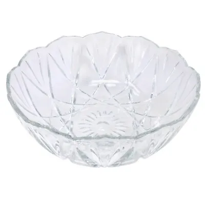 Buy Orkideh Glass Bowl Large Heavy Clear Art Glass Fruit Trifle Salad Serving Bowl • 15.99£