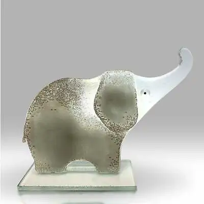 Buy Nobile Glassware Grey Glass Elephant Ornament - 15cm 2122-20 • 32£