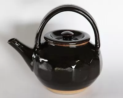 Buy Japanese Mingei Mashiko Black Glaze Dodecagon Mentori Teapot Dobin By TAKEO SUDO • 152.51£