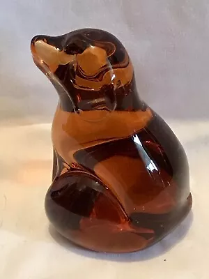 Buy Gorgeous Wedgwood Vintage Amber Glass Dog Paperweight Figure LOVELY CONDITION • 18£