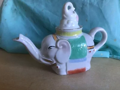 Buy Vintage Novelty Ceramic Elephant +Baby Elephant Lid Mini Teapot Made In China • 5£