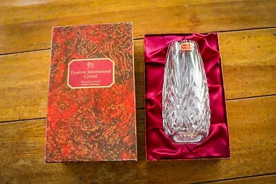 Buy Vintage - Doulton International Crystal Flower Vase - Boxed - Gift - Rare • 17.99£