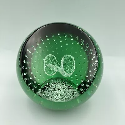 Buy Rare Green Clear Glass Bubbles Paperweight Caithness 60th Birthday / Anniversary • 22£