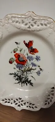 Buy Royal Creamware Plate The Floral Gift - Poppies, With Original Box • 5£