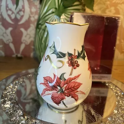 Buy Vintage Marks & Spencer Bone China Poinsettia Holly Vase Helen Greenop Bnib B78 • 10£