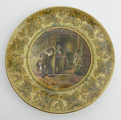 Buy Victorian Prattware 'the Truant' Pottery Plate With Acorn Border C.1890 • 37£