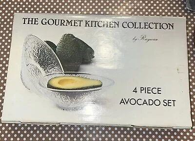 Buy Vintage RAYWARE  'The Gourmet Kitchen' Italian Glass Avocado Dishes X 4 Boxed • 9.99£