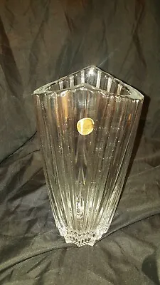 Buy Cristal D' Arques FRANCE 9.5” Vase Genuine Lead Crystal NOCTURNE NWT Beam Design • 12.01£