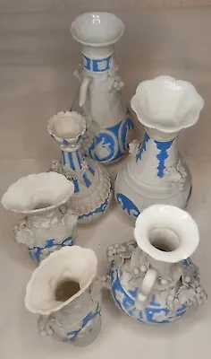 Buy Vintage Bennington Blue And White Parian Ware Vase  • 180£
