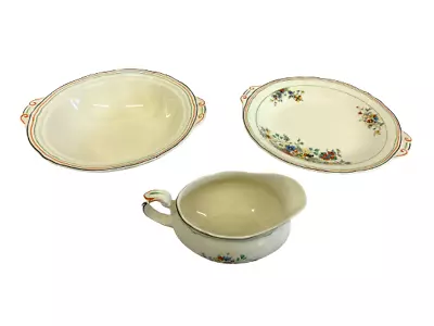 Buy Creampetal Grindley Gravy Boat Large Bowl And Plate Floral Vintage Charity • 29.99£