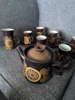 Buy Denby Arabesque Vintage Retro Gill Pemberton Coffee Set Inc Pot, Cups,Saucers,Mi • 60£