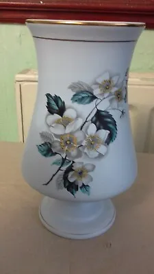 Buy Flora Keramik Gouda Holland Footed Vase-baby Blue Floral-IRENE-18cm-no 1882-vgc • 6.95£