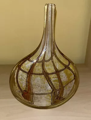 Buy Maltese Earthtones Fish Glass Vase 19cm High Unmarked 1970s • 20£