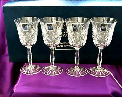 Buy Royal Scot Hand Cut, Lead Crystal Wine Glasses, Set Of 4, In Presentation Box • 85£