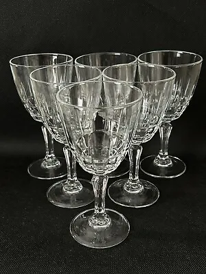 Buy Vintage Cut Glass Set Of 6 Wine Glasses • 22£