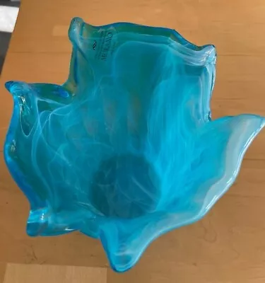 Buy Murano Glass Vase Ocean Blue • 28.83£