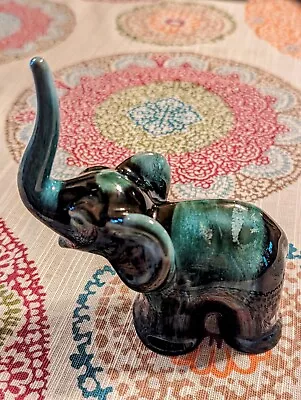 Buy Vintage (Green) Blue Mountain Pottery Baby Elephant Figurine Trunk Up 4 1/2  • 27.28£