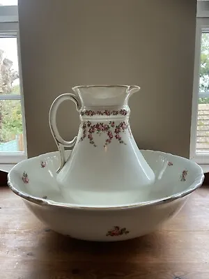 Buy Antique Floral Wash Jug And Bowl Set. John Maddock & Sons • 20£
