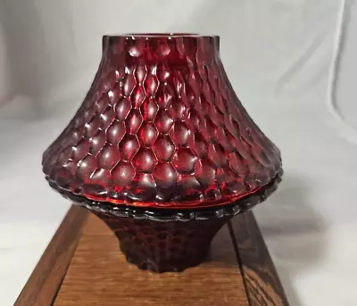 Buy Vintage Indiana Glass Ruby Red Honeycomb Glass Fairy Lamp Light 5  Flash Color • 23.53£