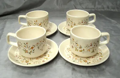 Buy Vtg Lenox Temper-Ware MERRIMENT 4 Tea Coffee Cup & Saucer Sets USA Floral EC 1 • 14.34£