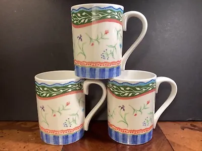 Buy 💐3 Fitz And Floyd  GYPSY CHICKS Cups / Mugs Floral Porcelain MINT Condition • 19.25£