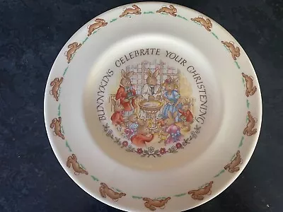 Buy Vintage Royal Doulton Bunnikins Celebrate Your Christening 8” Plate 1936 • 5£