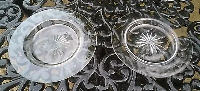 Buy Pair Of Antique Bohemian English Cut Glass Dishes / Plates Victorian • 15£