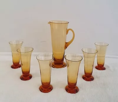 Buy 🔶️vintage Whitefriars Amber Glass Retro Drink Set Ware Mcm Cocktail Modernist  • 227.68£