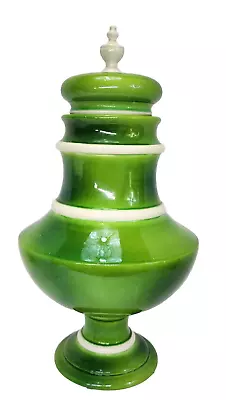Buy HTF Large Urn Apothecary Jar Mancioli Raymor Italian Pottery 1960s Green ** FLAW • 75.78£