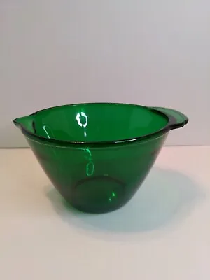 Buy 1960's Anchor Hocking Forest Green Glass Batter Bowl W Hand Tab & Pourin • 26.90£