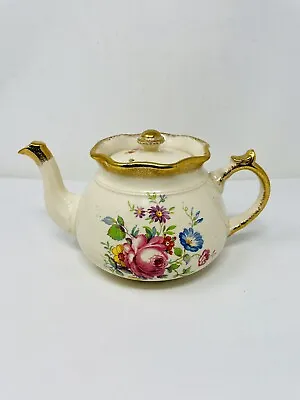 Buy Vintage Arthur Wood & Son Floral & Gold Rim Rare Teapot #3868 ENGLAND • 43.99£