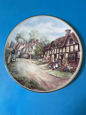 Buy Royal Vale Bone China 8  Wall Plate Thatched Roof Village Scene, Made In England • 9.99£