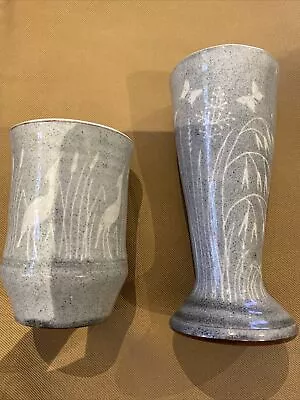Buy Two Studio Pottery Vases Stamped JP • 35£