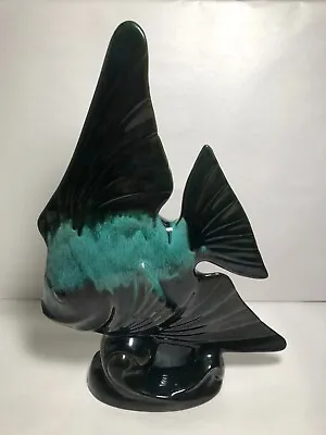 Buy Blue Mountain Pottery Green Drip Glaze Angel Fish Figurine Statue 16 1/2  H • 22.76£