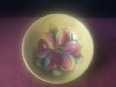 Buy Rare Moorcroft Pottery  Bowl / Dish Early Clematis Pattern On A  Yellow  Ground • 89.99£