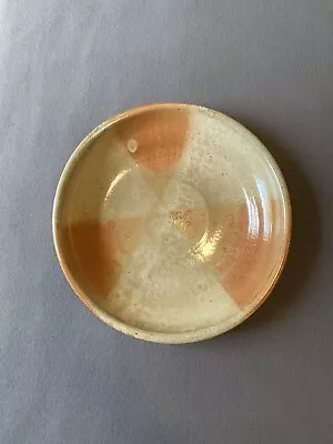 Buy Signed Pottery Bowl/plate  -Orange Beige  Spiral Design • 46.01£